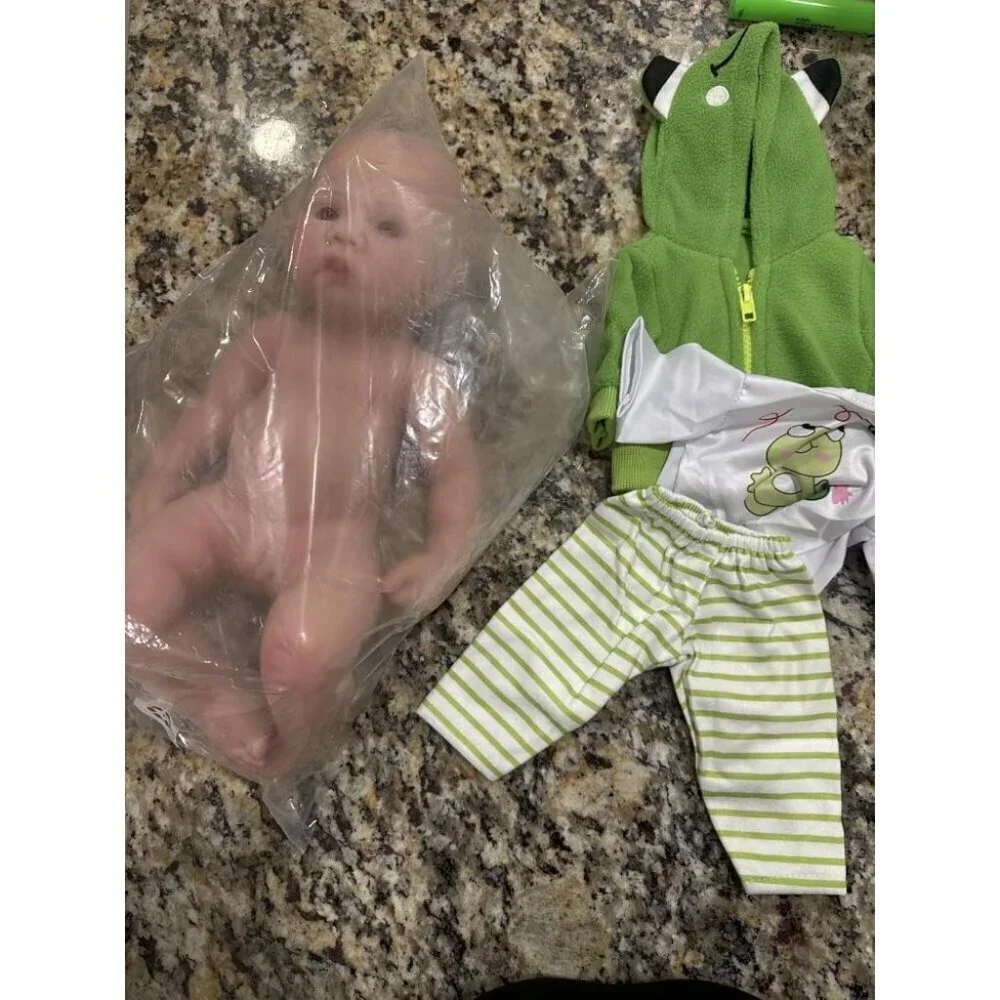 🆕17 Inch Realistic Full Silicone Lifelike Reborn Baby Doll Girl With Open Eyes